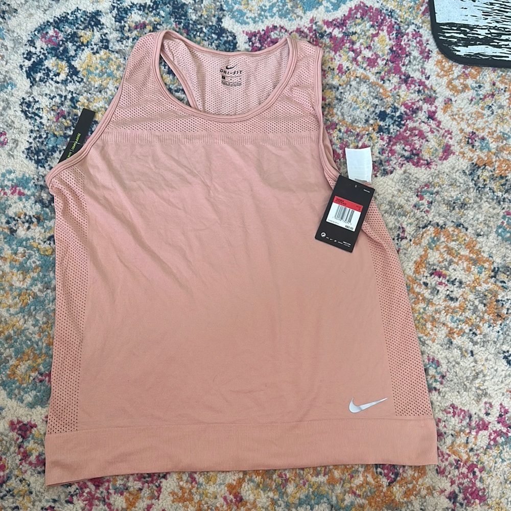 NWT NIKE DRI FIT NUDE TANK TOP SLIM LIFT SZ L
